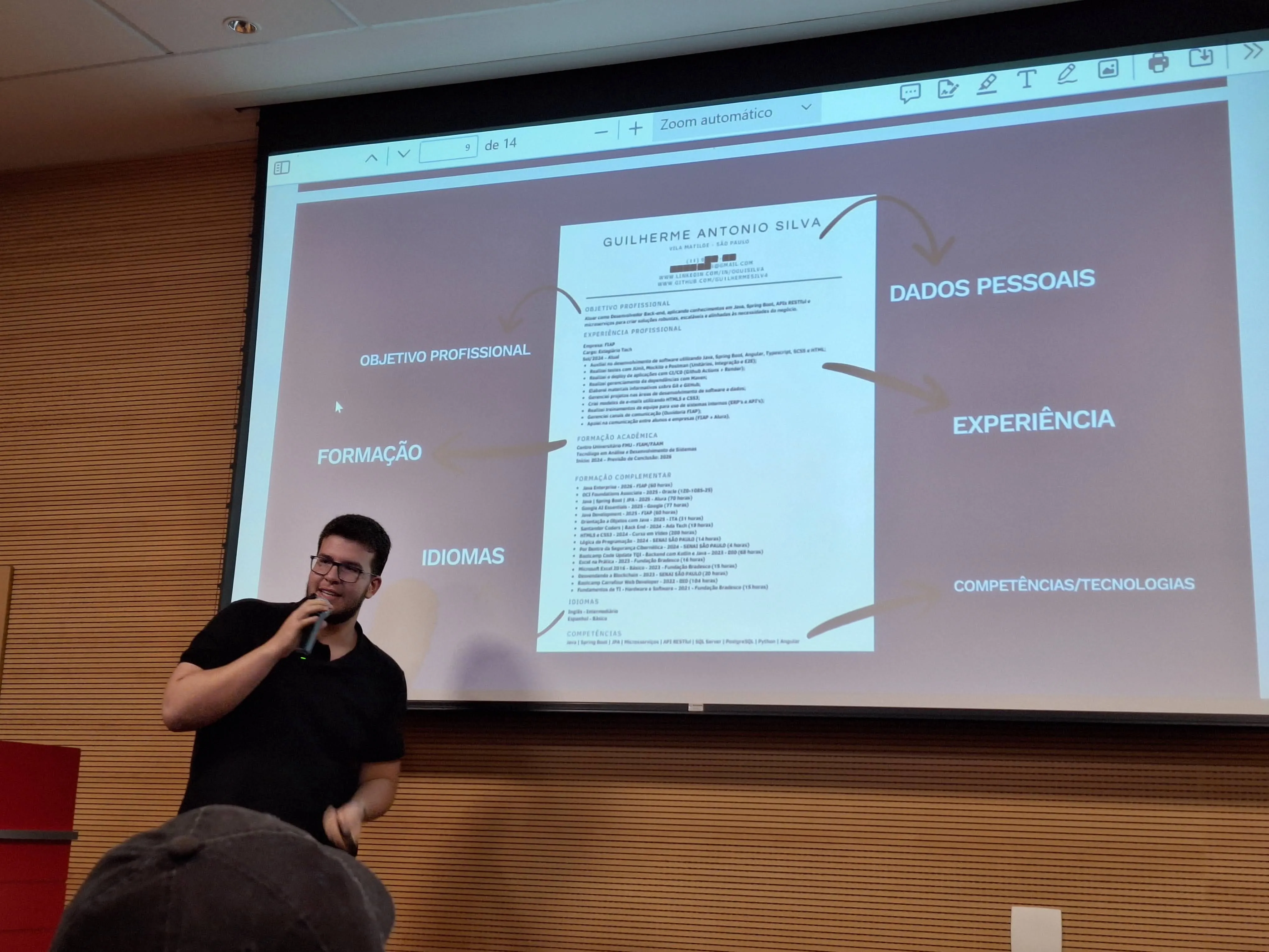 Guilherme Silva palestrando no SouJava